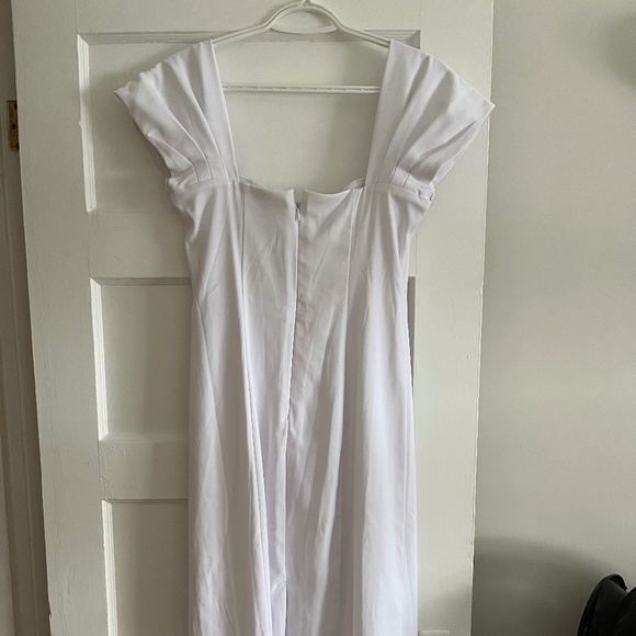 New Abercrombie & Fitch Clean Off-the-Shoulder Midi Dress Large Petite - Picture 2 of 5